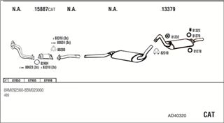 Zestaw tłumików, kompletny układ wydechowy - WALKER AD40320