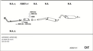Zestaw tłumików, kompletny układ wydechowy - WALKER AD62141