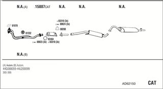 Zestaw tłumików, kompletny układ wydechowy - WALKER AD62150