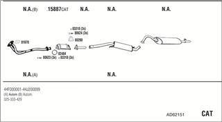 Zestaw tłumików, kompletny układ wydechowy - WALKER AD62151