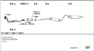 Zestaw tłumików, kompletny układ wydechowy - WALKER AD62157