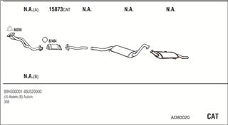 Zestaw tłumików, kompletny układ wydechowy - WALKER AD80020
