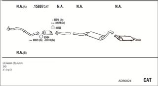 Zestaw tłumików, kompletny układ wydechowy - WALKER AD80024