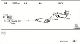 Zestaw tłumików, kompletny układ wydechowy - WALKER AD80026A