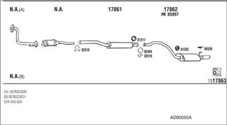 Zestaw tłumików, kompletny układ wydechowy - WALKER AD80050A