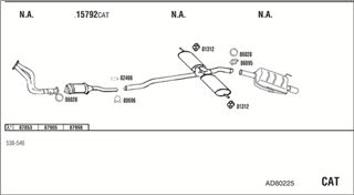 Zestaw tłumików, kompletny układ wydechowy - WALKER AD80225