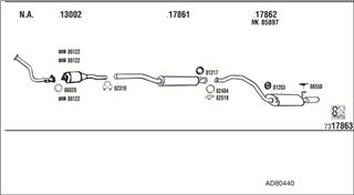 Zestaw tłumików, kompletny układ wydechowy - WALKER AD80440