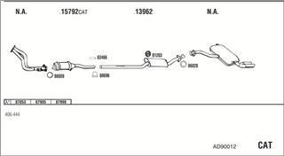 Zestaw tłumików, kompletny układ wydechowy - WALKER AD90012