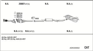 Zestaw tłumików, kompletny układ wydechowy - WALKER ADK009902