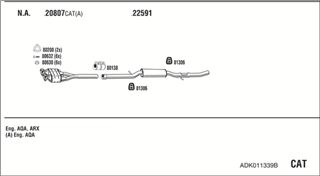 Zestaw tłumików, kompletny układ wydechowy - WALKER ADK011339B