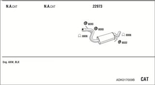 Zestaw tłumików, kompletny układ wydechowy - WALKER ADK017009B