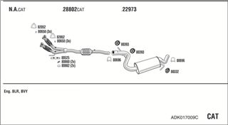 Zestaw tłumików, kompletny układ wydechowy - WALKER ADK017009C