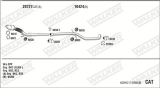 Zestaw tłumików, kompletny układ wydechowy - WALKER ADK017398AB