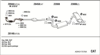 Zestaw tłumików, kompletny układ wydechowy - WALKER ADK017578A