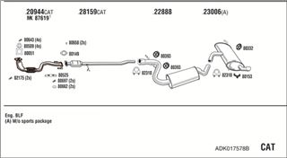 Zestaw tłumików, kompletny układ wydechowy - WALKER ADK017578B
