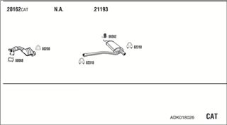 Zestaw tłumików, kompletny układ wydechowy - WALKER ADK018026