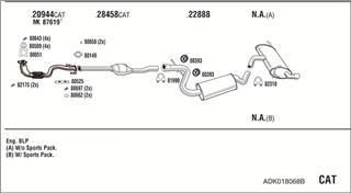 Zestaw tłumików, kompletny układ wydechowy - WALKER ADK018068B