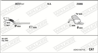 Zestaw tłumików, kompletny układ wydechowy - WALKER ADK018071A