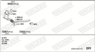 Zestaw tłumików, kompletny układ wydechowy - WALKER ADK018071D