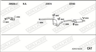 Zestaw tłumików, kompletny układ wydechowy - WALKER ADK018225