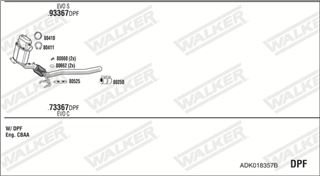 Zestaw tłumików, kompletny układ wydechowy - WALKER ADK018357B