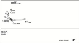 Zestaw tłumików, kompletny układ wydechowy - WALKER ADK018360C