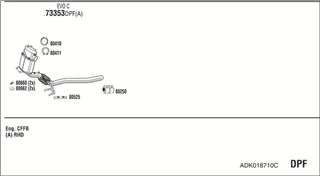 Zestaw tłumików, kompletny układ wydechowy - WALKER ADK018710C