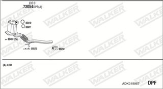 Zestaw tłumików, kompletny układ wydechowy - WALKER ADK019967