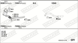 Zestaw tłumików, kompletny układ wydechowy - WALKER ADK031318