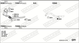 Zestaw tłumików, kompletny układ wydechowy - WALKER ADK031319
