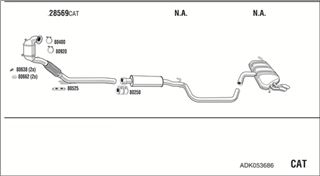 Zestaw tłumików, kompletny układ wydechowy - WALKER ADK053686