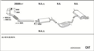 Zestaw tłumików, kompletny układ wydechowy - WALKER ADK055595