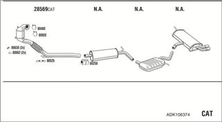 Zestaw tłumików, kompletny układ wydechowy - WALKER ADK106374