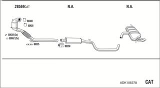 Zestaw tłumików, kompletny układ wydechowy - WALKER ADK106378