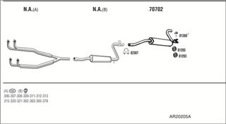 Zestaw tłumików, kompletny układ wydechowy - WALKER AR20205A