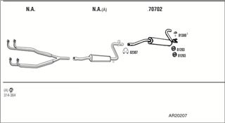 Zestaw tłumików, kompletny układ wydechowy - WALKER AR20207