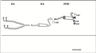 Zestaw tłumików, kompletny układ wydechowy - WALKER AR20208B