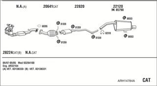 Zestaw tłumików, kompletny układ wydechowy - WALKER ARH14784A
