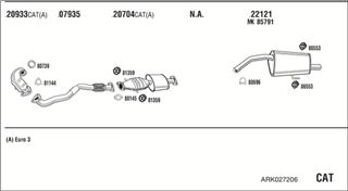 Zestaw tłumików, kompletny układ wydechowy - WALKER ARK027206