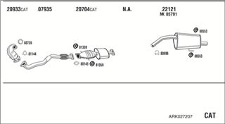Zestaw tłumików, kompletny układ wydechowy - WALKER ARK027207