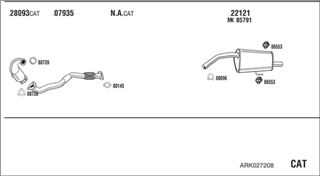 Zestaw tłumików, kompletny układ wydechowy - WALKER ARK027208