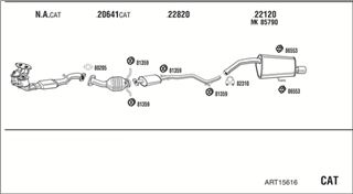 Zestaw tłumików, kompletny układ wydechowy - WALKER ART15616