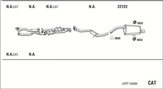 Zestaw tłumików, kompletny układ wydechowy - WALKER ART15686