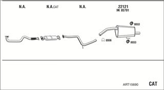 Zestaw tłumików, kompletny układ wydechowy - WALKER ART15690