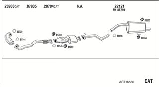Zestaw tłumików, kompletny układ wydechowy - WALKER ART16586