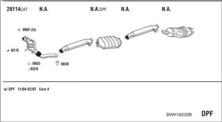 Zestaw tłumików, kompletny układ wydechowy - WALKER BWH18232B