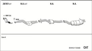 Zestaw tłumików, kompletny układ wydechowy - WALKER BWK017206B