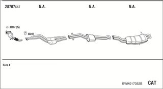 Zestaw tłumików, kompletny układ wydechowy - WALKER BWK017352B