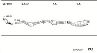 Zestaw tłumików, kompletny układ wydechowy - WALKER BWK019301