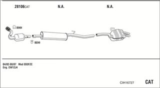 Zestaw tłumików, kompletny układ wydechowy - WALKER CIH16727